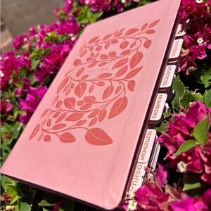 Blush Peach NLT Bible with Custom Tabs – Giant Print, Softcover